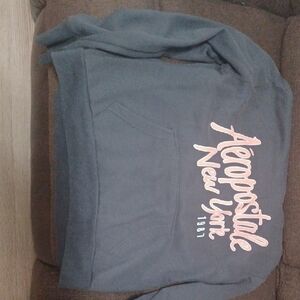 Aeropostale Charcoal Hoodie with Orange Script
